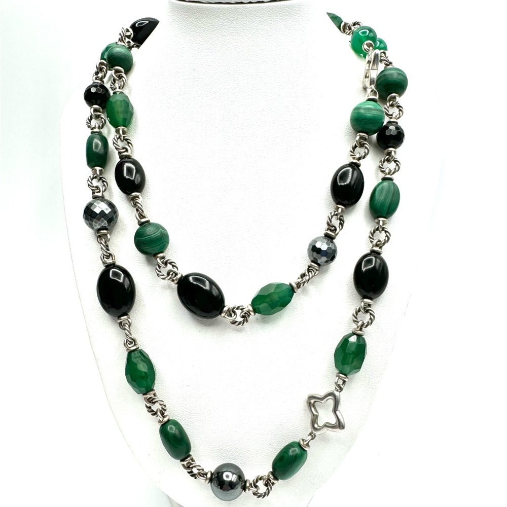 David Yurman Bijoux Green Onyx Necklace